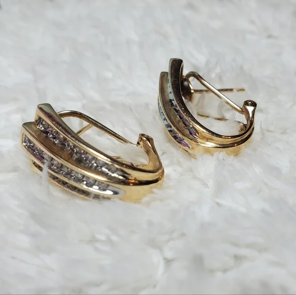 Zales14kGold Channel Set Diamond Earrings - Picture 5 of 14